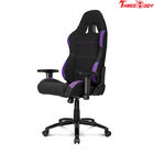 Breathable  High Back Leather Gaming Chair Black And Purple Adjustable Armrests