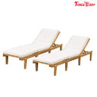Modern Outdoor Chaise Lounge , Brow / Beige Patio Furniture Chaise Lounge