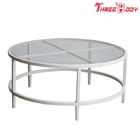 Commercial Outdoor Garden Furniture White Metal Outdoor Coffee Table / Small Patio Side Table