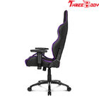 360 Degree Swivel Black And Purple Gaming Chair , Mobile Comfortable Gaming Chair