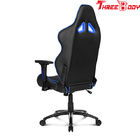 PU Leather X Racer Gaming Chair , Black And Blue Car Seat Computer Chair