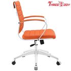 Comfortable Modern Home Furniture Aluminum Frame Orange Mid Back Executive Office Chair
