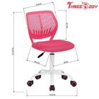 Breathal Mesh Pink Kids Desk Chair , Swivel Girls Kids Study Chair For Students