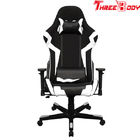 Ergonomic High Back Racing Gaming Chair Adjustable Height Swivel Black And White