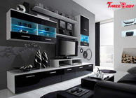 High End Contemporary Bedroom Furniture Living Room Wall Units With LED Lights