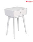 French White Contemporary Bedroom Furniture Wood Rory One Drawer Side Table