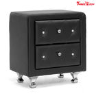 Crystal Tufted Upholstered Contemporary Bedroom Furniture Faux Leather OdernNightstand