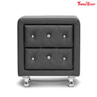 Crystal Tufted Upholstered Contemporary Bedroom Furniture Faux Leather OdernNightstand