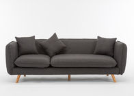 3 Seat Contemporary Bedroom Furniture Recliner Dark Grey Fabric Sofa