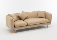 High Resilience Corner Sectional Couch , Khaki Living Room Fabric Sofas