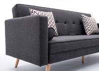 Steady Contemporary Bedroom Furniture Two Seater Fabric Sofa In Black Grey Color