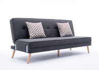 Steady Contemporary Bedroom Furniture Two Seater Fabric Sofa In Black Grey Color