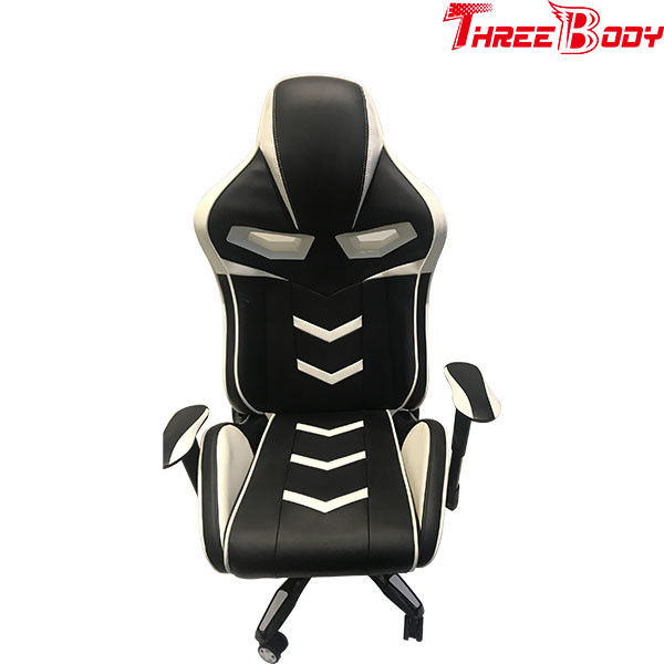 Commercial Black And White Gaming Chair , Light Weight Racing Seat Desk Chair