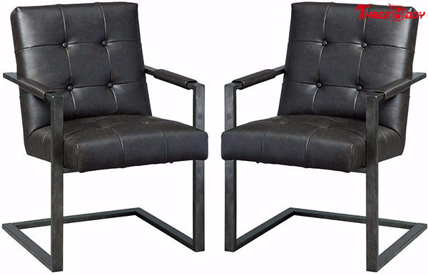 Black Leather Executive Office Chair , Modern Office Meeting Room Chairs