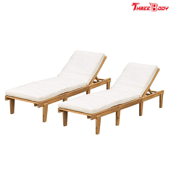 Modern Outdoor Chaise Lounge , Brow / Beige Patio Furniture Chaise Lounge