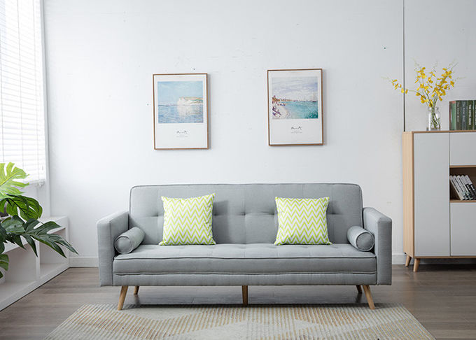 Light Grey Modern Bedroom Furniture Armless Burlap Fabric Living Room Sofa