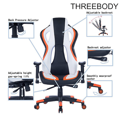 Home Executive Racing Office Chair With Footrest 350lbs Loading Capacity