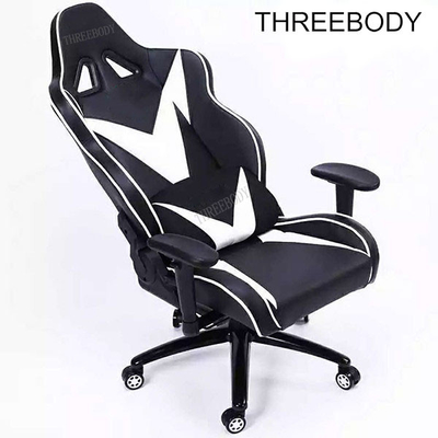 Ergonomic  Racing Seat Gaming Chair Black And Blue Lumbar Support System