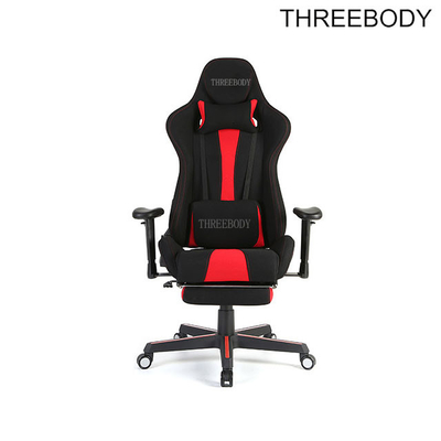 Reclining breathable cushion chair with the footrest for gaming pc racing computer lounge