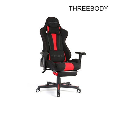 Reclining breathable cushion chair with the footrest for gaming pc racing computer lounge