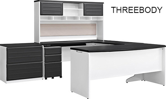 High End U Shaped Computer Desk , Executive U Shaped Office Desk  With Hutch