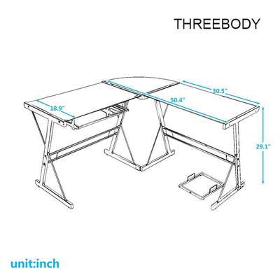 Computer Modern Office Table L Shaped Corner Desk Commercial Office Furniture