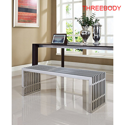 Indoor Modern Bedroom Bench Seat , Stainless Steel Bedroom Furniture Bench
