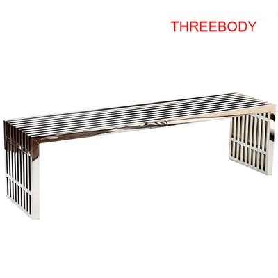 Indoor Modern Bedroom Bench Seat , Stainless Steel Bedroom Furniture Bench