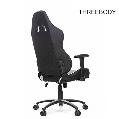 Custom Black And White Leather Gaming Chair Height Adjustment Easy To Clean