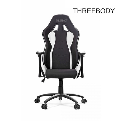 Custom Black And White Leather Gaming Chair Height Adjustment Easy To Clean