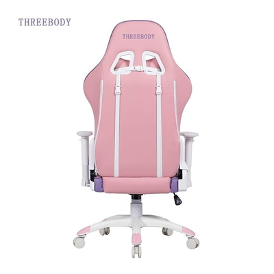 Video Game High Back Gaming Chair White And Blue 350lbs Large Load Capacity