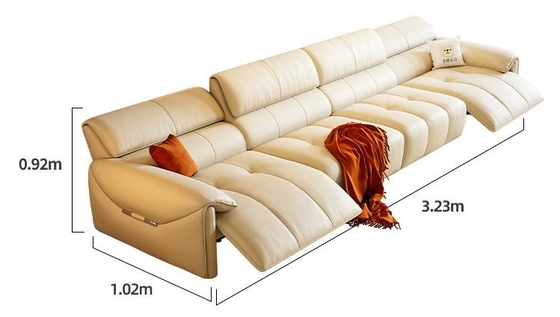 Tong Yute Electric Retractable Simple Iving Room Leather Sofa 323*102*92CM